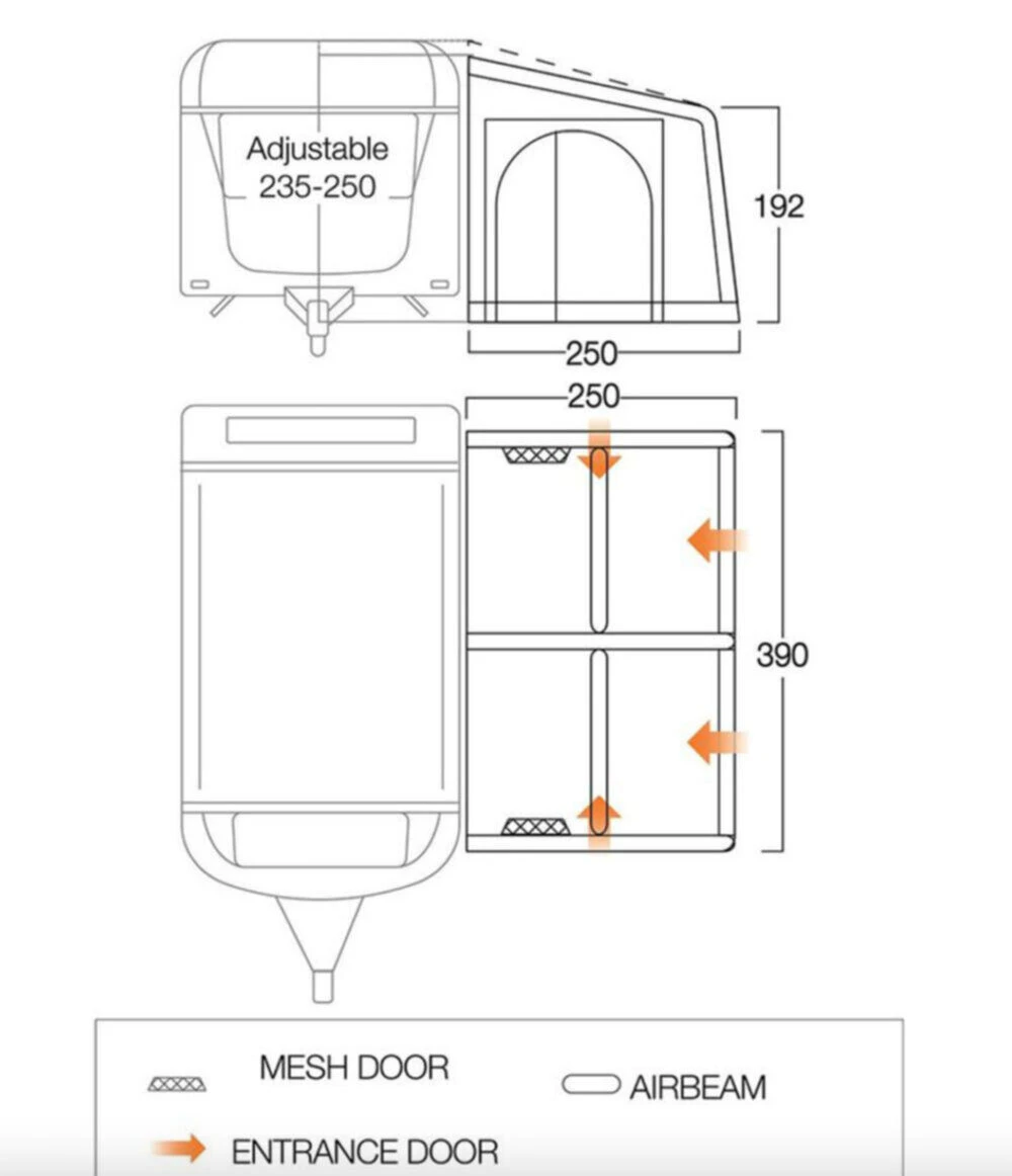 Vango Airbeam Vango Balletto Air 390 Elements Shield Caravan Awning (2023) - Image 4