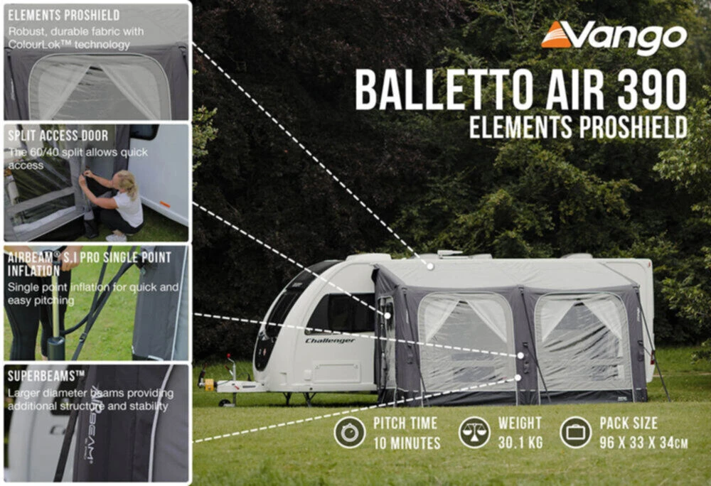 Vango Airbeam Vango Balletto Air 390 Elements ProShield Caravan Awning (2023) - Image 5