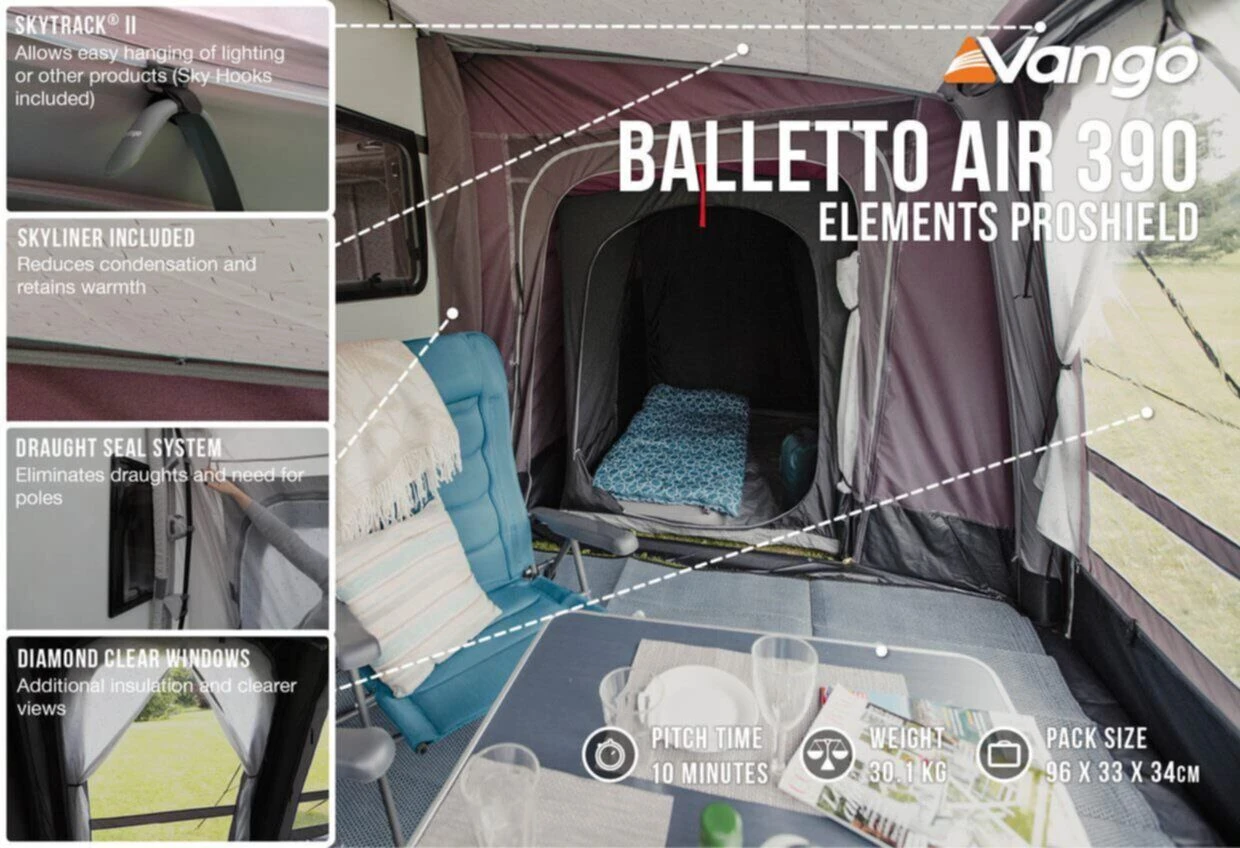 Vango Airbeam Vango Balletto Air 390 Elements ProShield Caravan Awning (2023) - Image 4