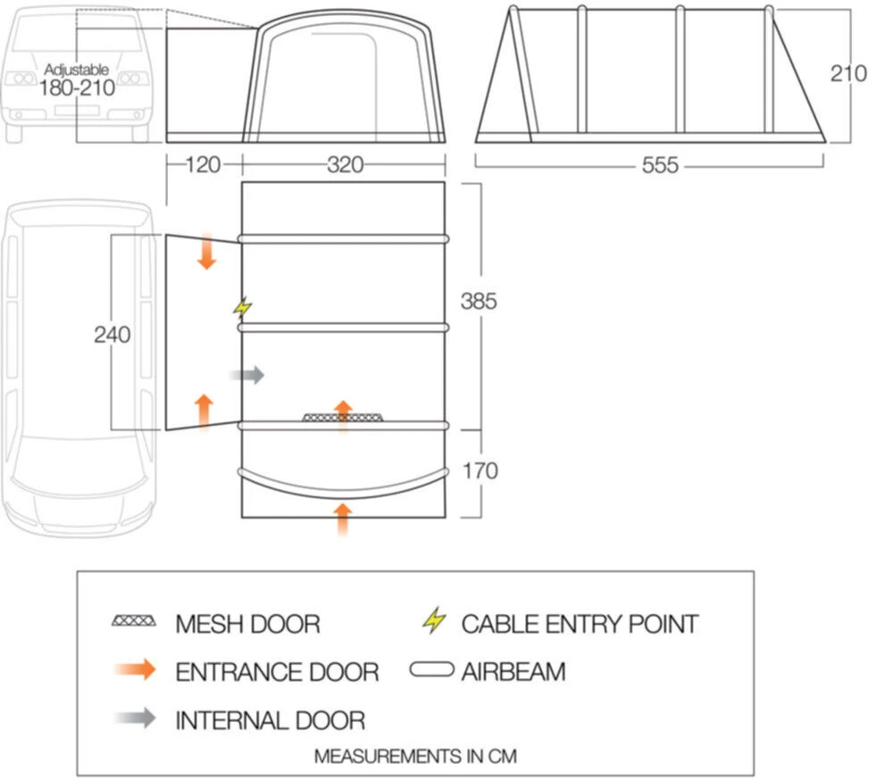 Vango Airbeam Vango Galli CC Air Low Awning (2023) - Image 3