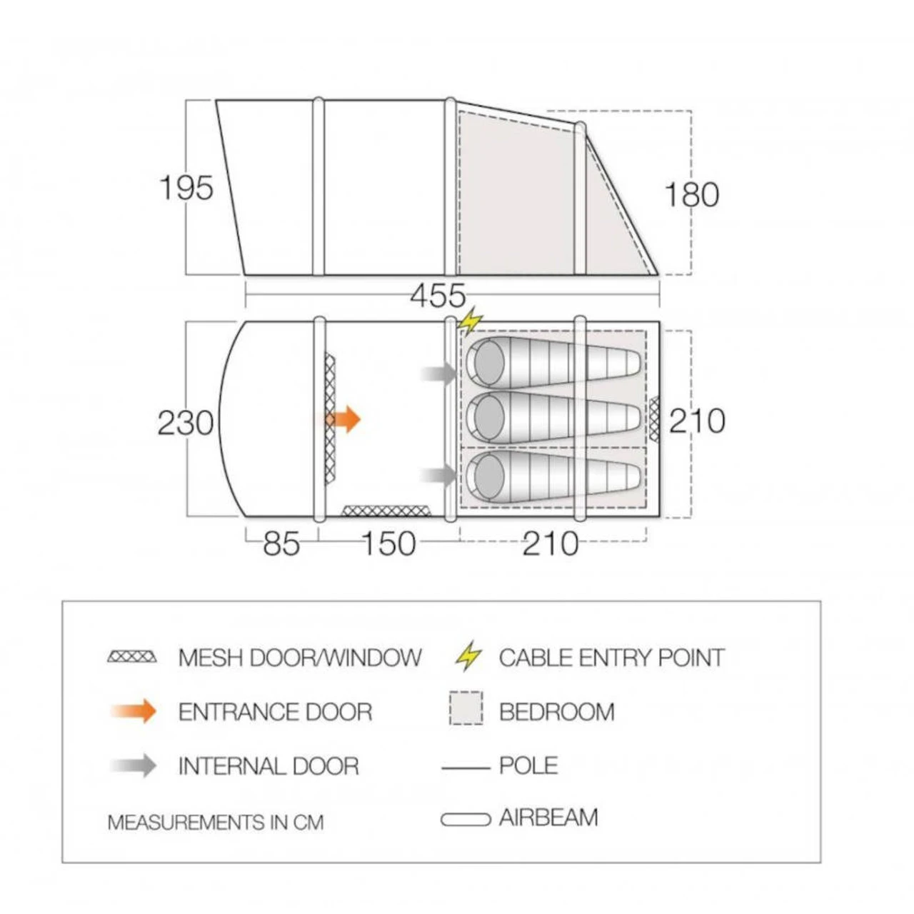 Vango Harris Air 350 Family Camping Tent - Image 3