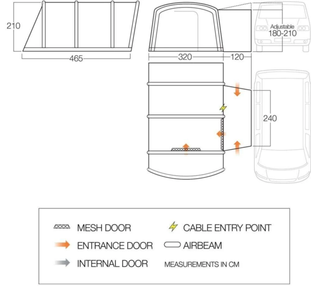 Vango Airbeam Vango Galli III RSV Low Awning - Image 3