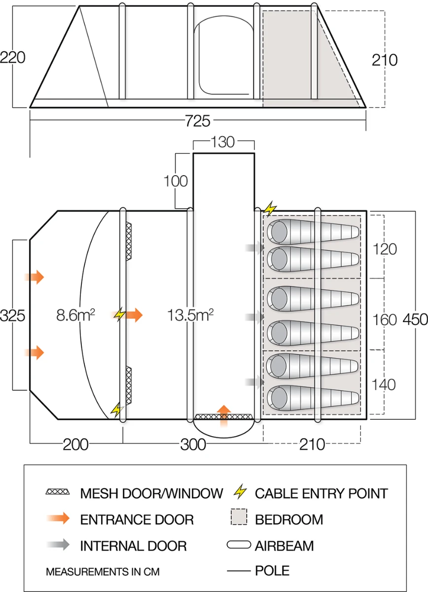 Vango Airbeam Vango Homestead II Air 650xl Tent - Image 5