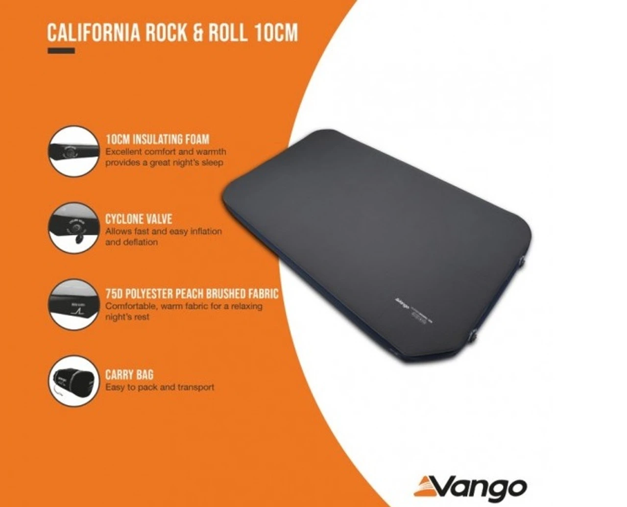 Vango California Rock & Roll 10cm Self Inflating Mattress - Image 5